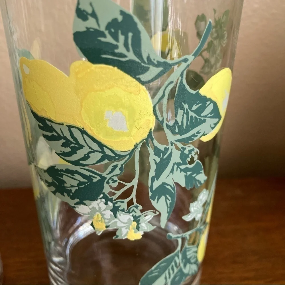 Vintage Royal Norfolk lemon bloom set of 4 glasses